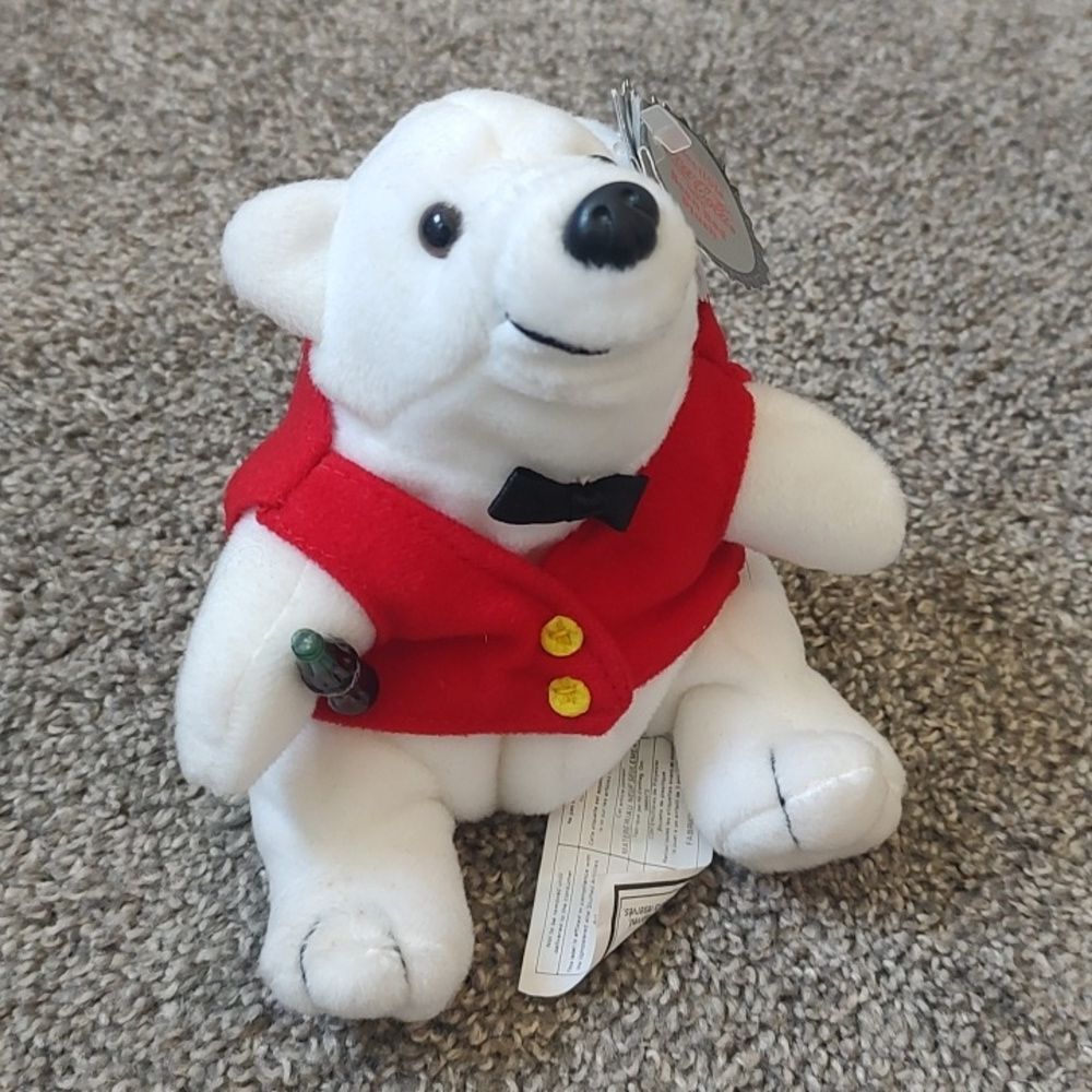 New With Tag Style #0149 Coca Cola Polar‎ Bear In Red Vest & Black Bowtie